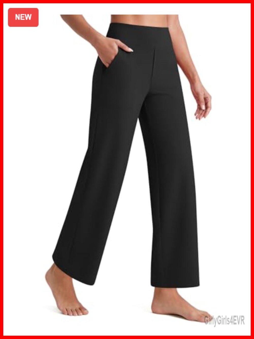 Wide Leg Yoga Pants Stretch Petite High Waist Pockets